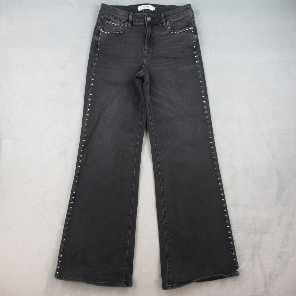 Hidden Jeans Blake Flare Jeans Womens 27 Black Studded Mid Rise BK3388CF-STBL